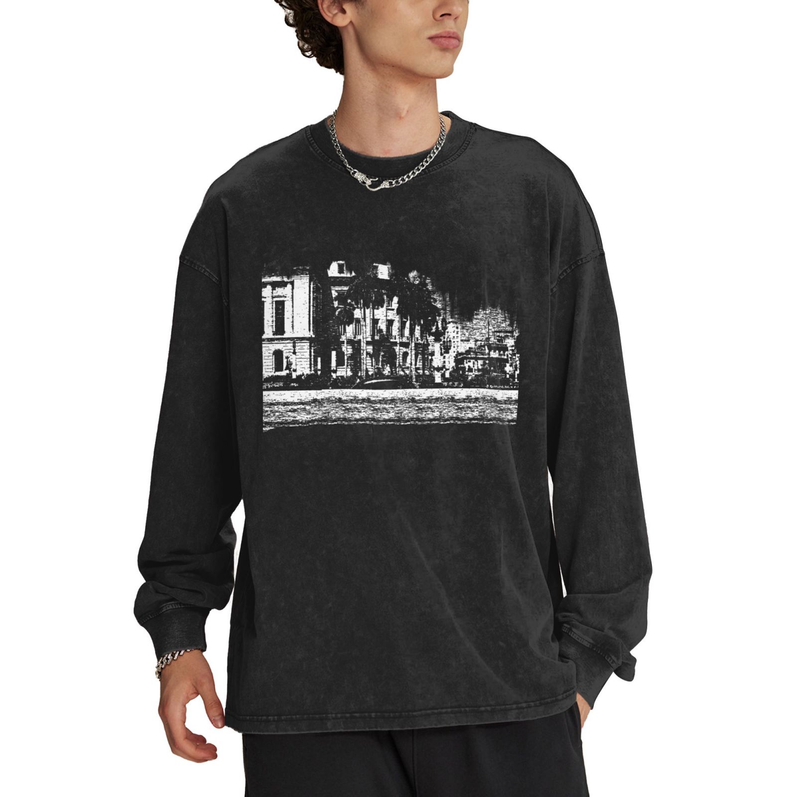 Men's Crew Neck Long-Sleeved T-Shirt